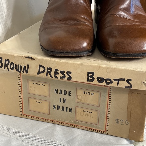 vintage 60-70? mens shoes 9.5 men Made In Spain‎ Style 151 Size 9.5 Brown W/ Box main image 11